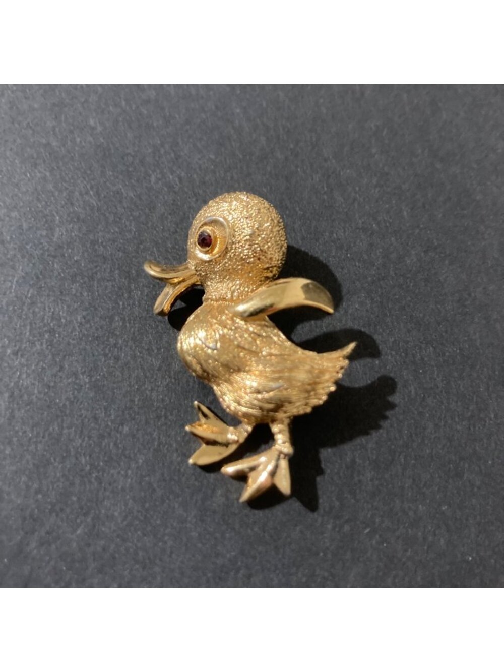 Vintage Monet Baby Duck Gold Tone Brooch Pin